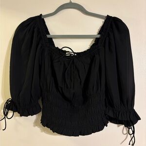 Abercrombie & Fitch Square Neck Puff Sleeve Top